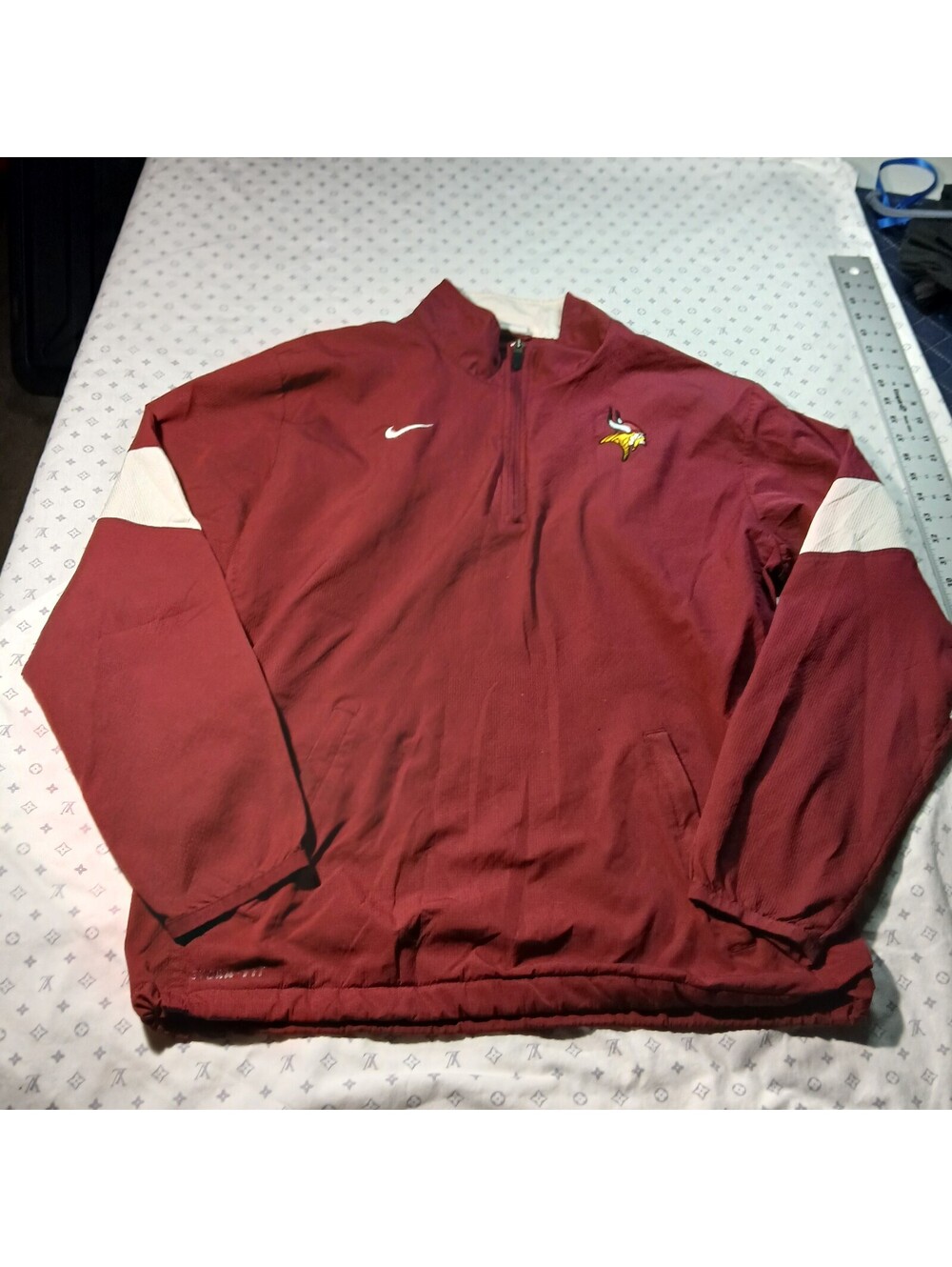 Nike Vikings maroon quarter-zip pullover jacket men's medium